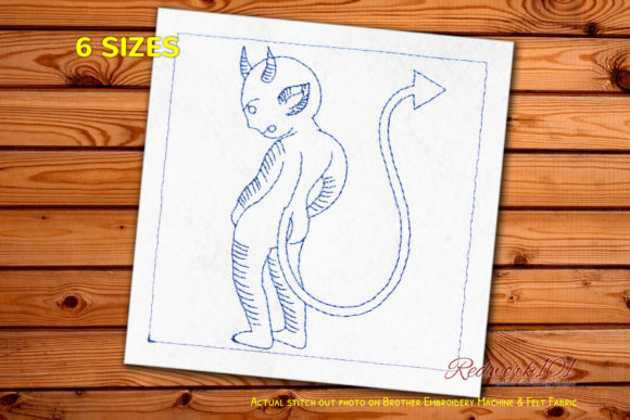 Devil with Tail Redwork: A Designer's Review for Halloween Gifts
