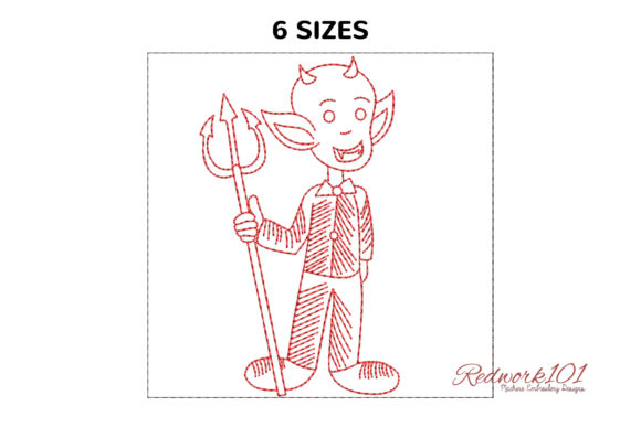 Review: Dressed Up Cute Devil Redwork Design for Etsy