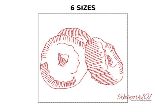 Sour Cream Doughnuts Redwork Design Review for Etsy Shops